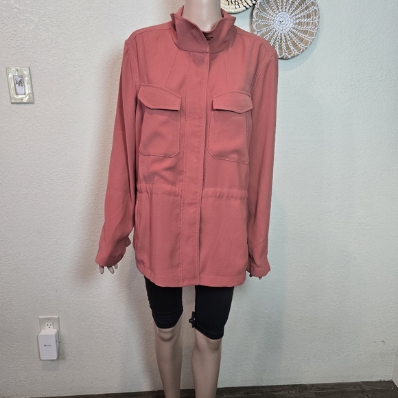 Banana Republic Women's Xl Lightweight Field Jacket Utility Rust Orange - Picture 6 of 16